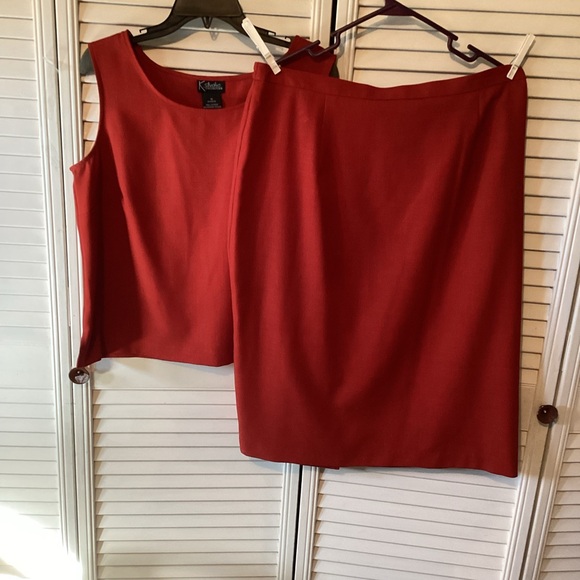 K Studio Collection Other - K Studio Collection ladies red pencil midi skirt with red sleeveless top,